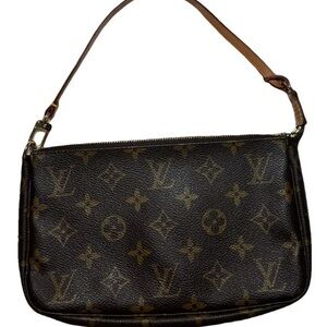 Louis Vuitton Brown Monogram Shoulder Bag with Top Zip Closure